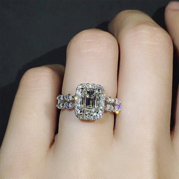 925 Silver Plated CZ High Quality Proposal Noble Ring, MLNN1171 - Picture 4 of 6